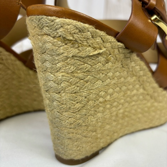 Michael Kors Platform Mid Wedge Strappy Sandals Brown Size 8.5 - Picture 8 of 13